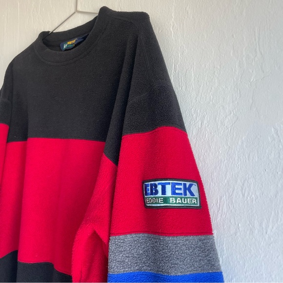 Vintage 90s Eddie Bauer EBTEK Fleece Pullover sweater Medium - Picture 4 of 4